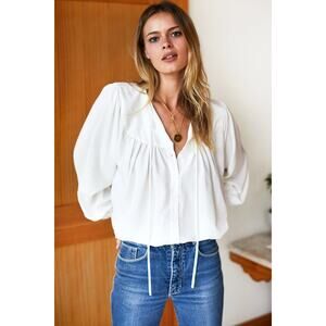 Emerson Fry Poet Button up Longsleeve Blouse White Sz XS